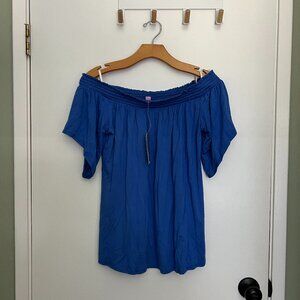 Lily Pulitzer - Blue Off the Shoulder Top